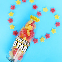 You're a Star Sweet Bottle – Fizzy Lemon & Cherry Gummy Gift - Short Dated, Reduced To Clear