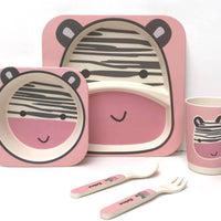 Elephant Bamboo Kids Dinner Set – 5 Piece Eco-Friendly Tableware