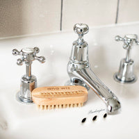 Wooden Nail Brush with Natural Bristles – Double-Sided Lotus Wood Design
