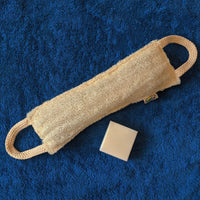 LoofCo Back Scrubber – Natural Loofah Exfoliator with Cotton Handles
