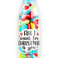 All I Want For Xmas Is You Sweet Bottle – Strawberry & Vanilla Hearts