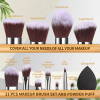 Bamboo Makeup Brushes - 12 Pack