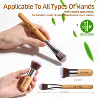 Bamboo Makeup Brushes - 12 Pack