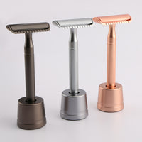 Safety Razor Stand – Premium Eco Razor Holder in Rose Gold, Black & Silver