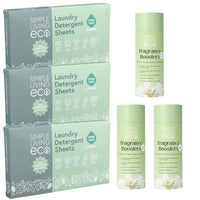 Simple Living Eco Laundry Bundle - 3 Packs of Laundry Sheets & Scent Boosters