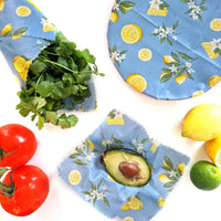 Beeswax Food Wraps Classic Set of 3 | Lemonade Design