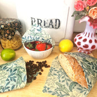British Beeswax 100% Cotton Food Wraps Set of 3 | William Morris Hammersmith