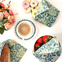 British Beeswax 100% Cotton Food Wraps Set of 3 | William Morris Hammersmith