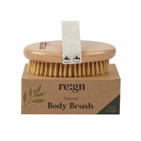 Re:gn Natural Beechwood & Sisal Body Brush – Eco-Friendly Exfoliating Dry Brush