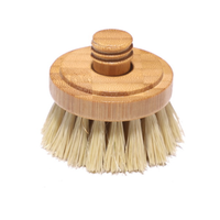 Eco-Friendly Modular Bamboo Dish Brush with Replaceable Heads – Sisal & Coconut Bristles