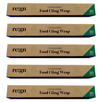 Re:gn Compostable Food Cling Wrap (Cling Film) – 5x 30m Rolls