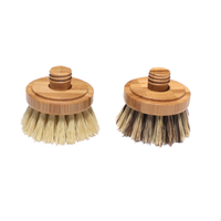 Eco-Friendly Modular Bamboo Dish Brush with Replaceable Heads – Sisal & Coconut Bristles
