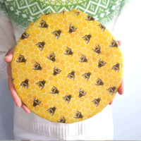 Beeswax Food Wraps Classic Set of 3 | Bees & Cherries Design
