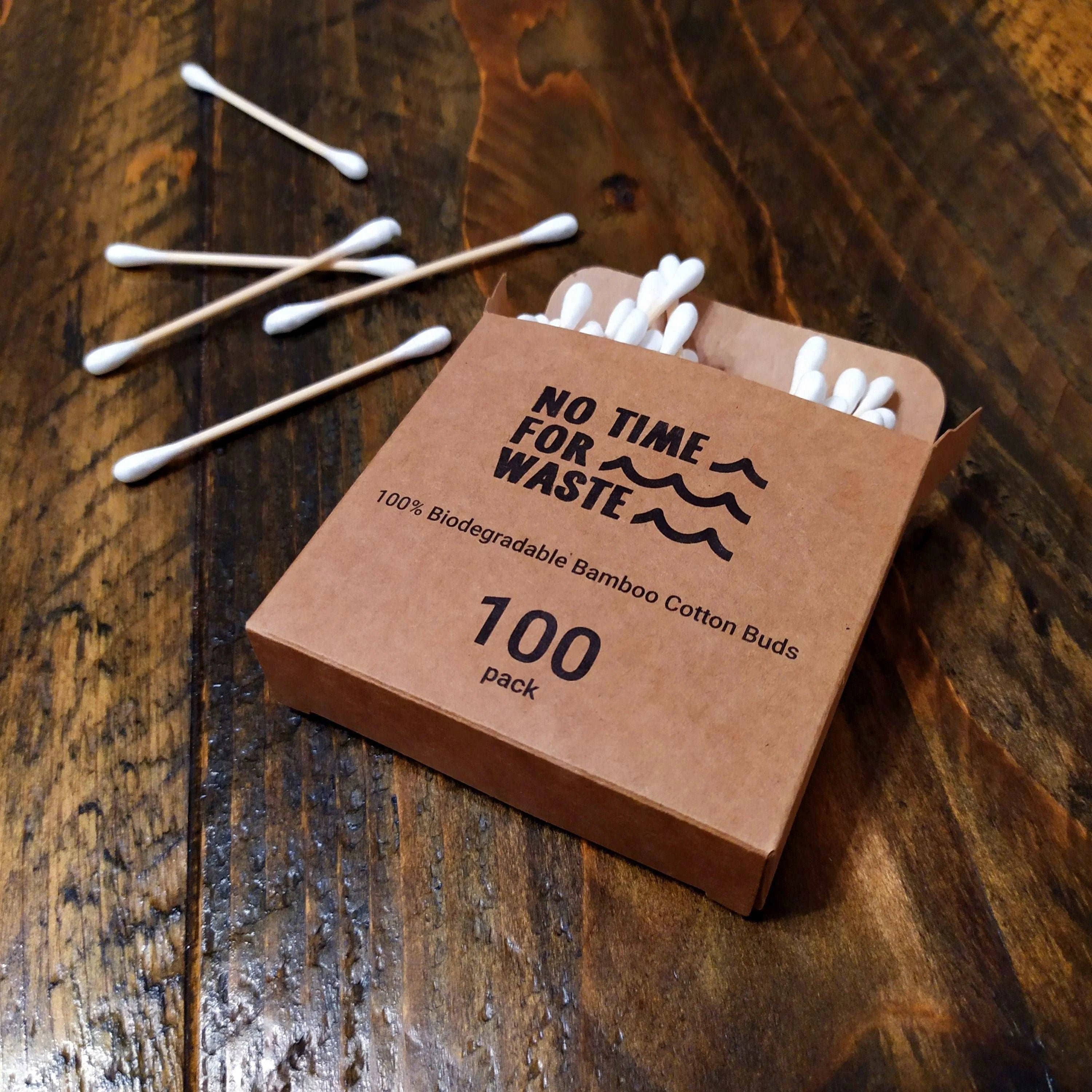 Bamboo Plastic Free Cotton Buds, Eco Friendly Alternative No Plastic - 100 Pack - REGN