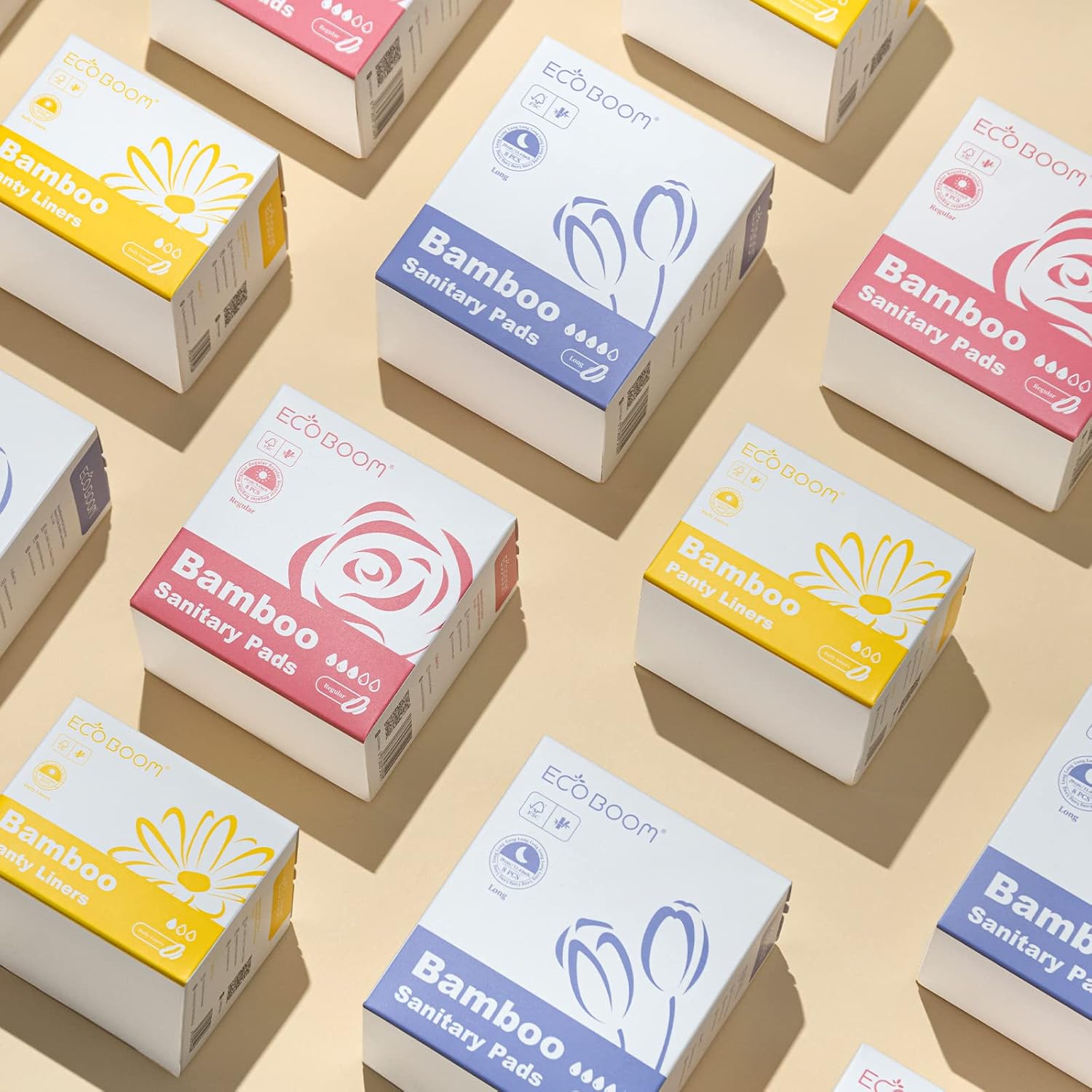 Biodegradable Organic Bamboo Disposable Sanitary Pads With Wings - Ultra Thin Absorbable - REGN