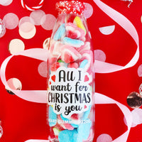 All I Want For Xmas Is You Sweet Bottle – Strawberry & Vanilla Hearts