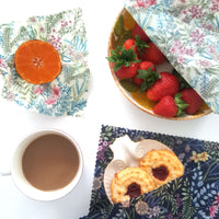 Beeswax Food Wraps Classic Set of 3 | Botanical Design
