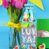 Luv Ya Sweet Bottle – Strawberry & Vanilla Gummy Hearts