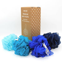 Premium Recycled Bath Puffs – Pack of 4 Eco-Friendly Shower Sponges