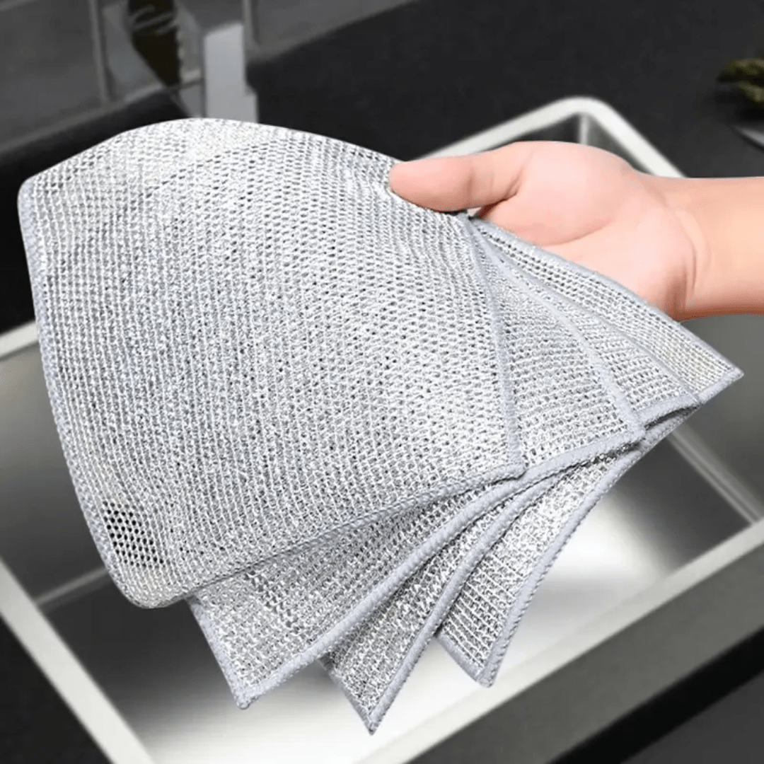 Double - Sided Stainless Steel Wire Dishcloths – Non - Scratch, Heavy - Duty Cloths | 10 Pack - REGN