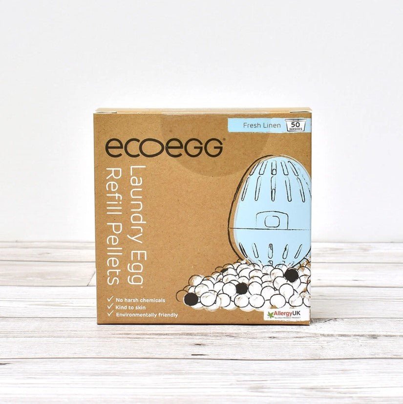 ECOEGG Laundry Egg Washing Detergent Refill Pellets Fresh Linen - Plastic Free Eco Washing Egg, 50 Washes - REGN
