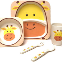 Elephant Bamboo Kids Dinner Set – 5 Piece Eco-Friendly Tableware