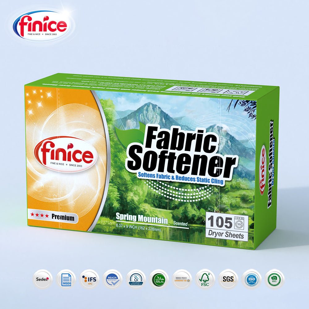 Finice Fabric Softener Dryer Sheets – Plant - Based, Anti - Static & Sensitive Skin Safe, 105 Sheets - REGN