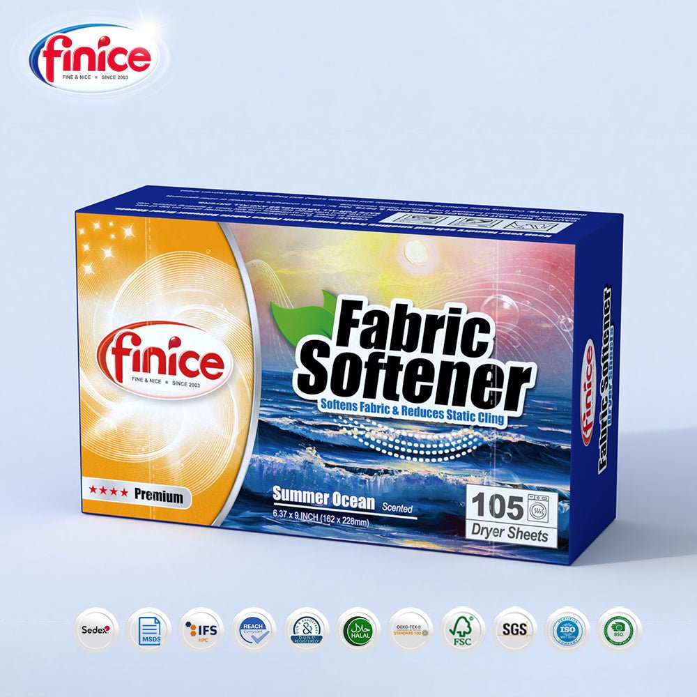 Finice Fabric Softener Dryer Sheets – Plant - Based, Anti - Static & Sensitive Skin Safe, 105 Sheets - REGN