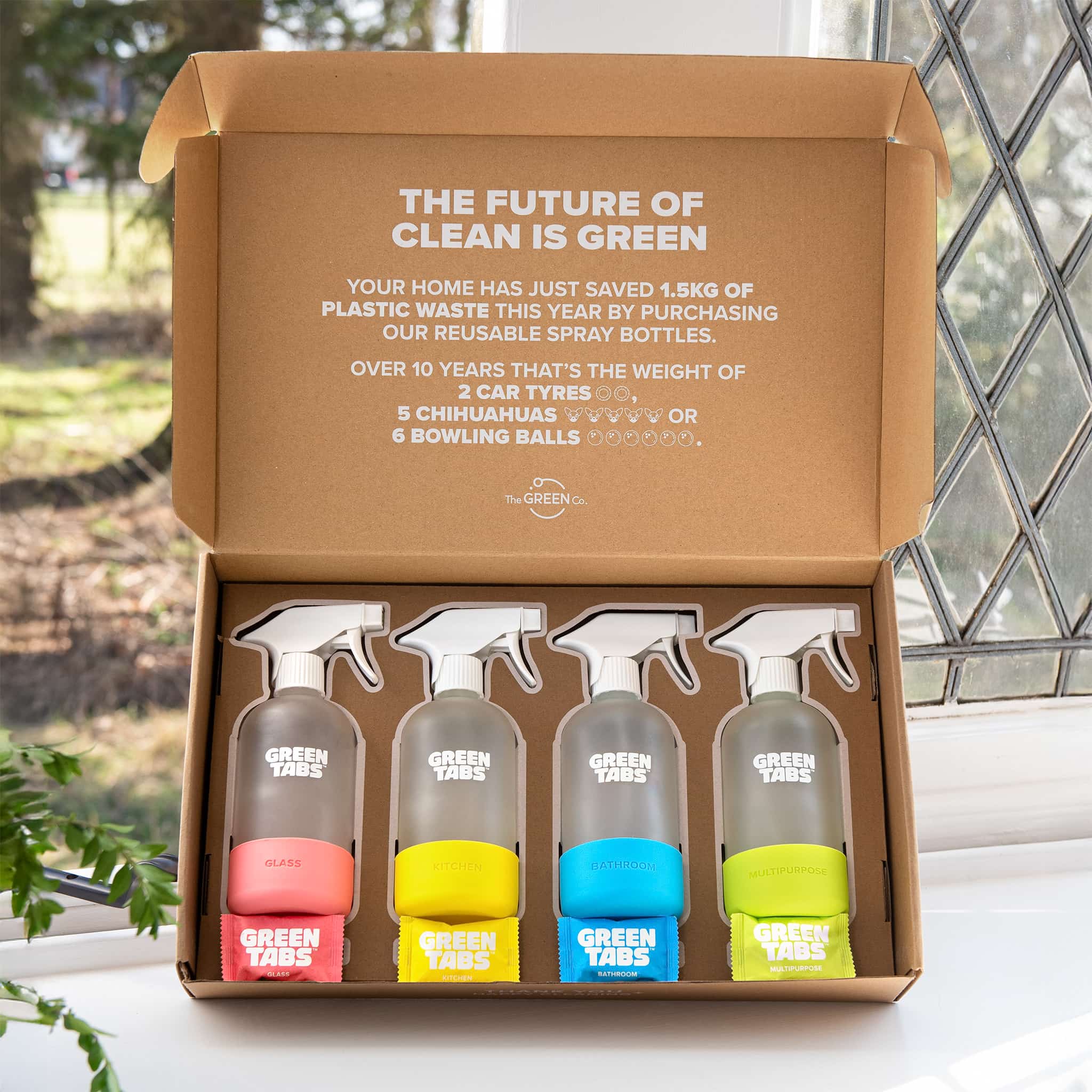 GreenTabs™ Spray Bundle Starter Kit – 4 Plastic - Free, Vegan & Eco - Friendly Cleaners - REGN