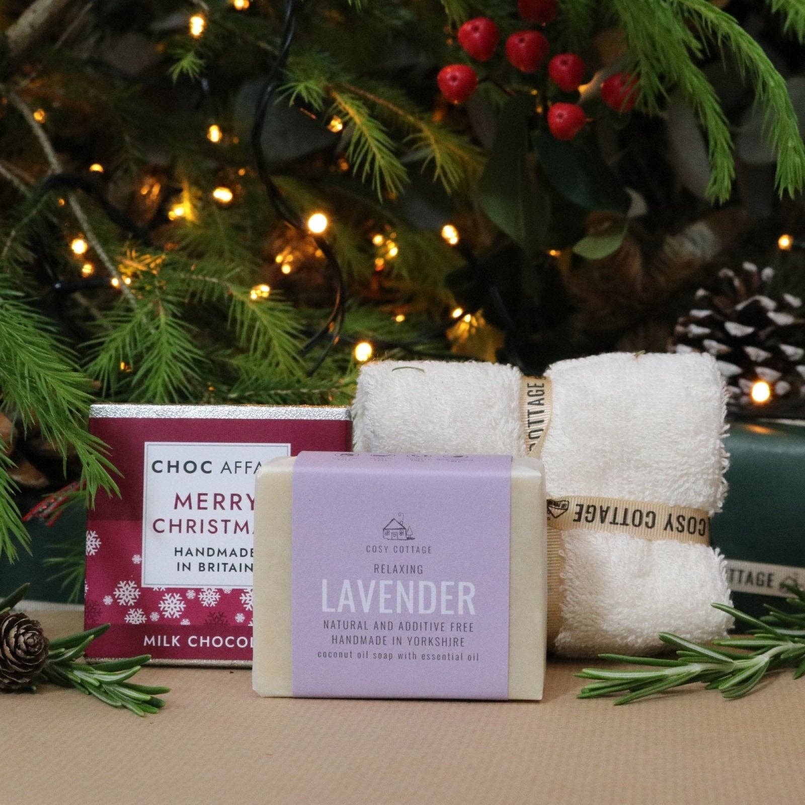Ladies Christmas Surprise Bundle – Natural Soap, Chocolate & Organic Cloth - REGN