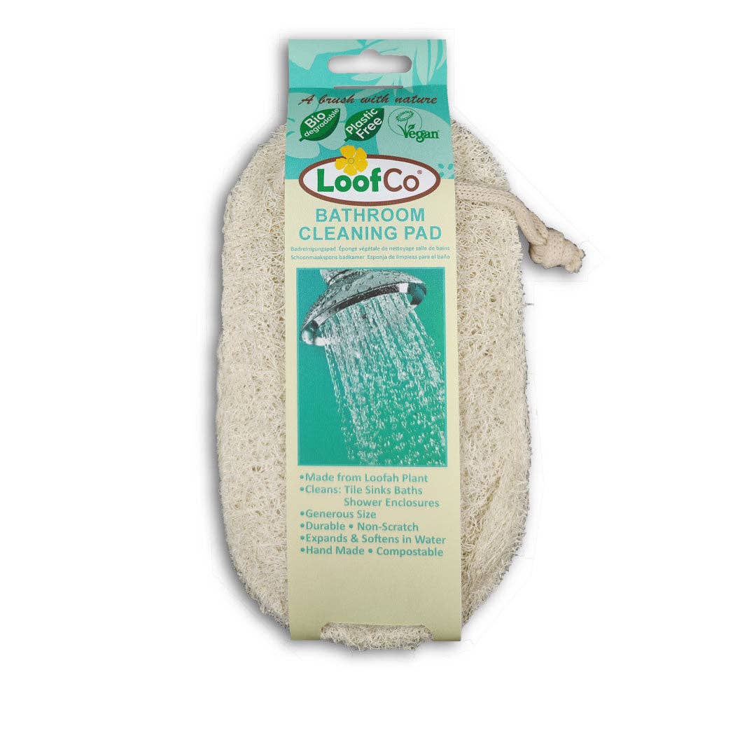 LoofCo Bathroom Cleaning Pad – Natural Loofah Scrubber for Surfaces - REGN