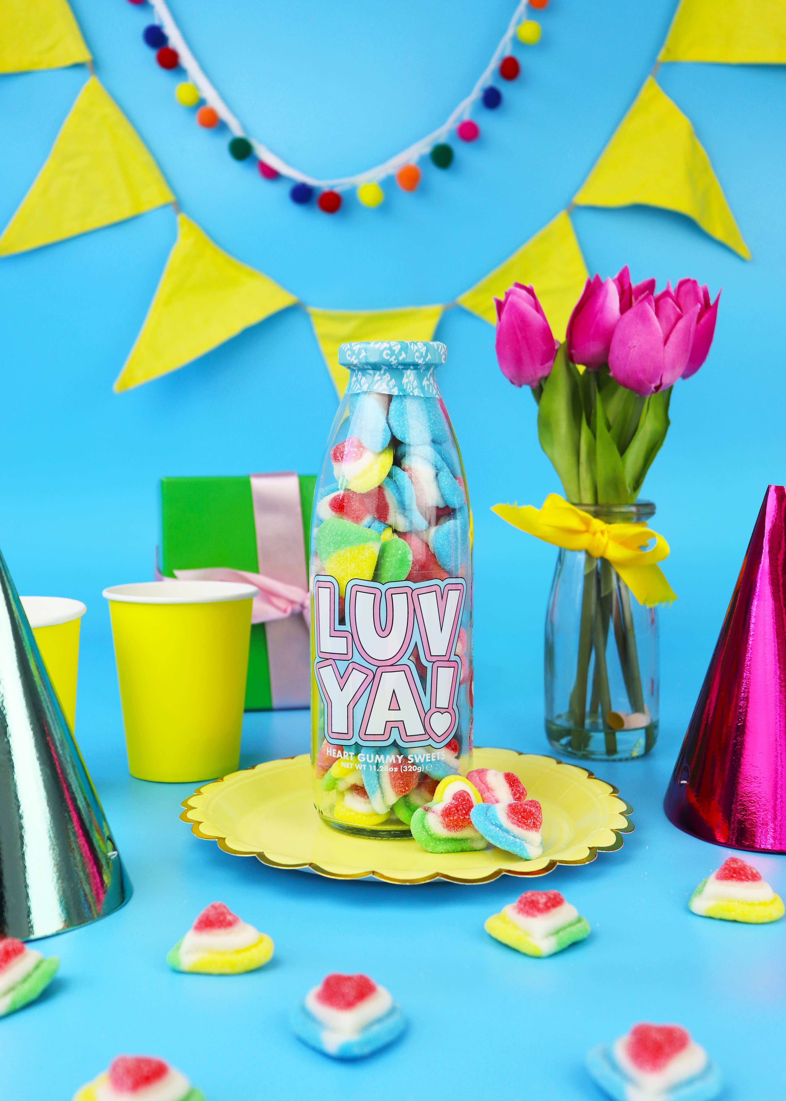 Luv Ya Sweet Bottle – Strawberry & Vanilla Gummy Hearts - REGN