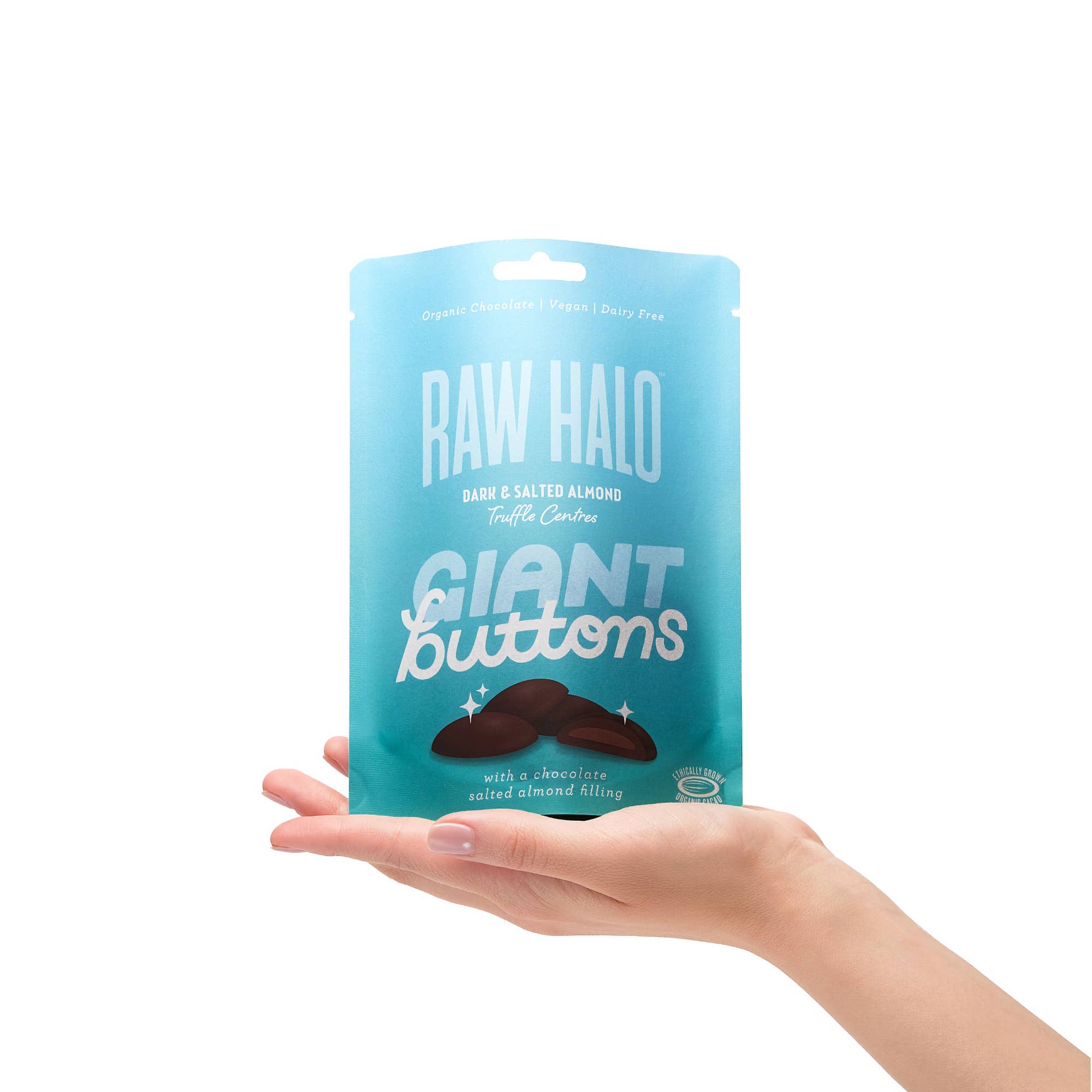 Organic Vegan Salted Almond Truffle Chocolate Buttons 90g - REGN