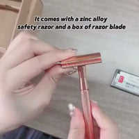 Women's Reusable Safety Razor With 5 Blades - Premium Eco Single Blade Razor, Choice Of Colours