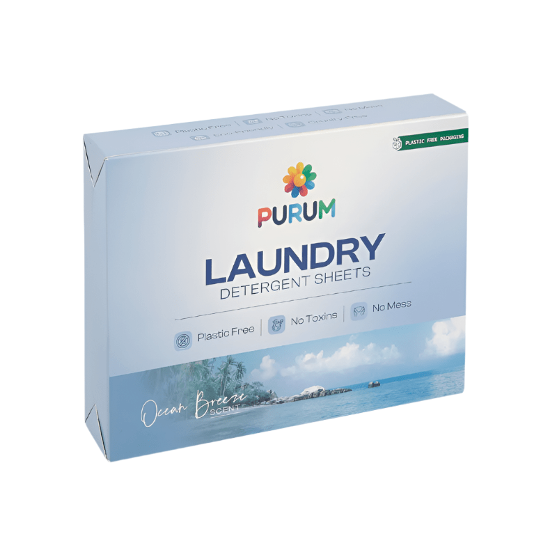 Purum Ocean Breeze Scented Eco - Friendly Laundry Detergent Sheets - 64 Pack - REGN