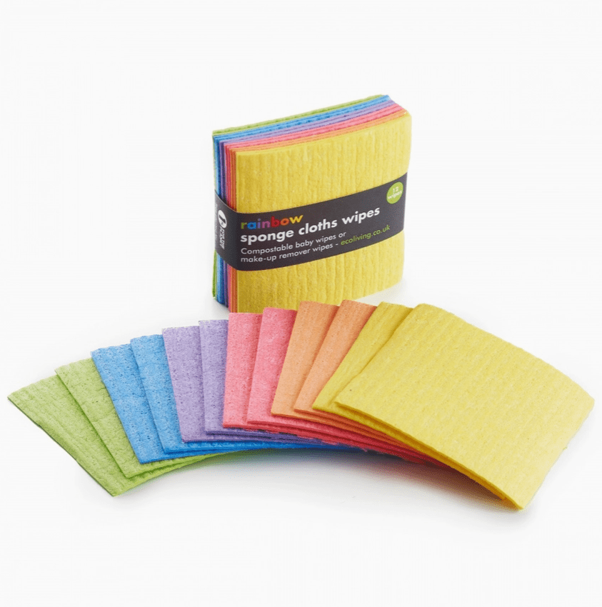 Rainbow Eco Durable Dish Cloths, Vegan Biodegradable Kitchen Cloths 4 Pack - REGN