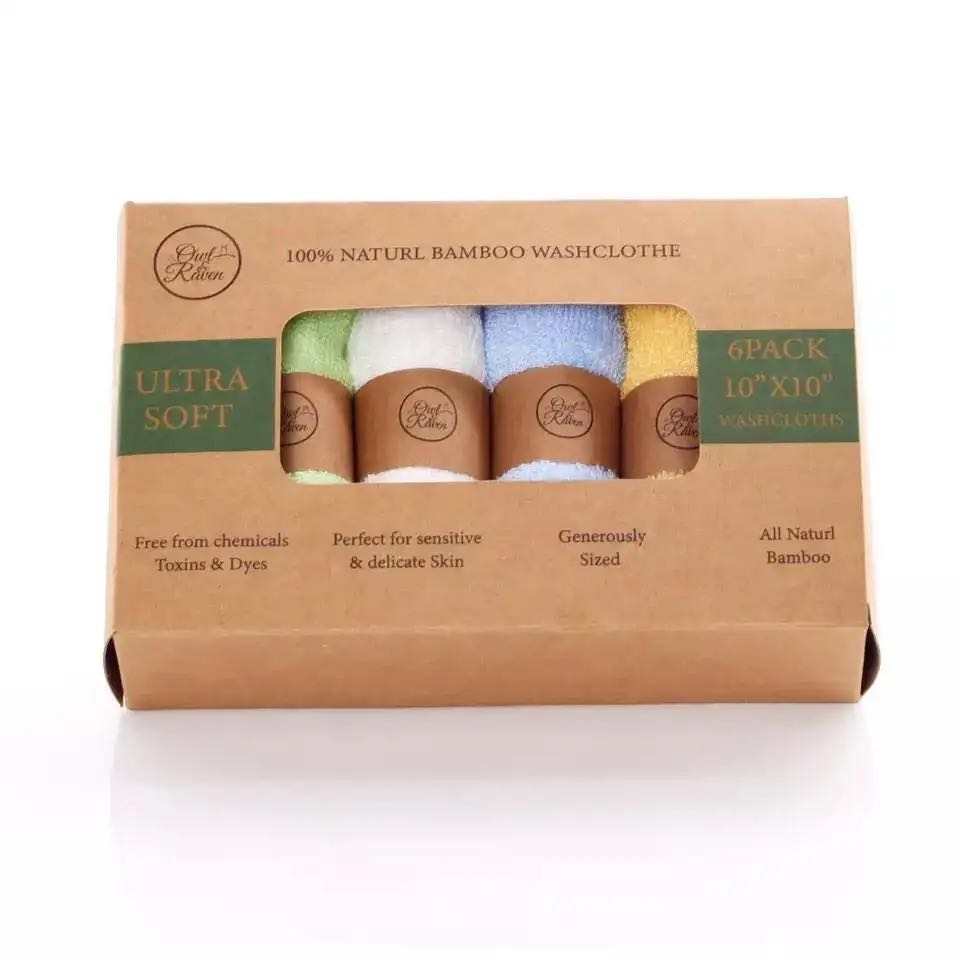 REGN Colourful Organic Bamboo Face Cloths - Luxury Eco Face Cloths, Pack of 6 - REGN