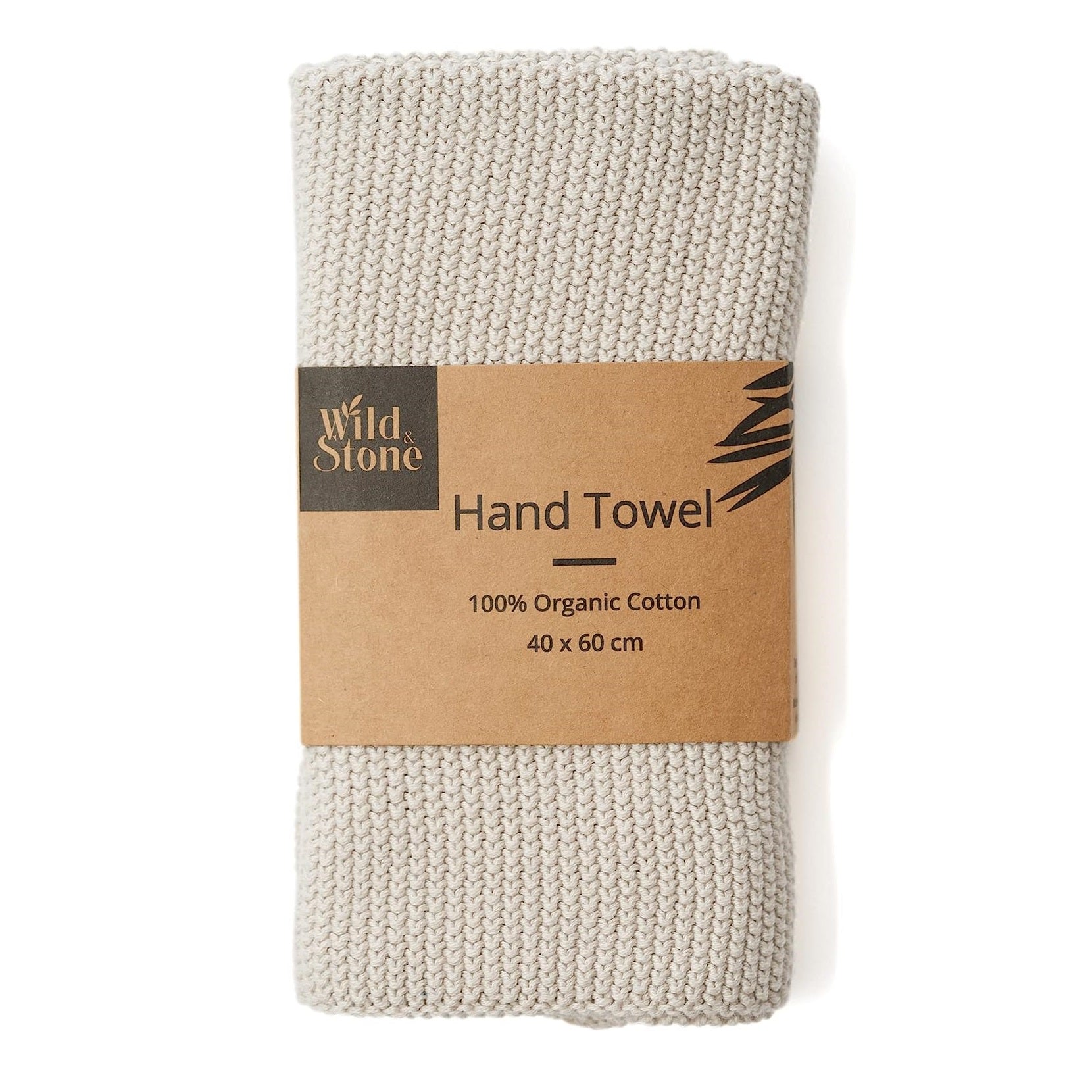 Wild Stone 100% Organic Cotton Hand Towel - Eco Hand Knitted Cloths, Beach Sand - REGN