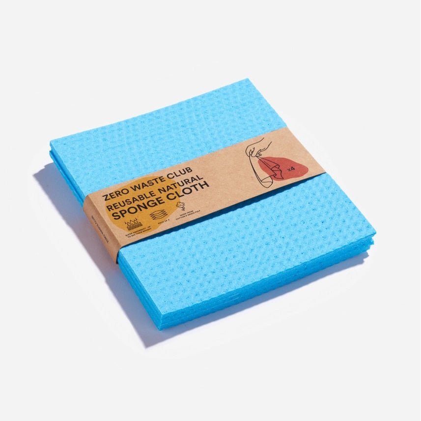 Zero Waste Club Reusable Cellulose Sponge Cloths – Pack of 4 - REGN