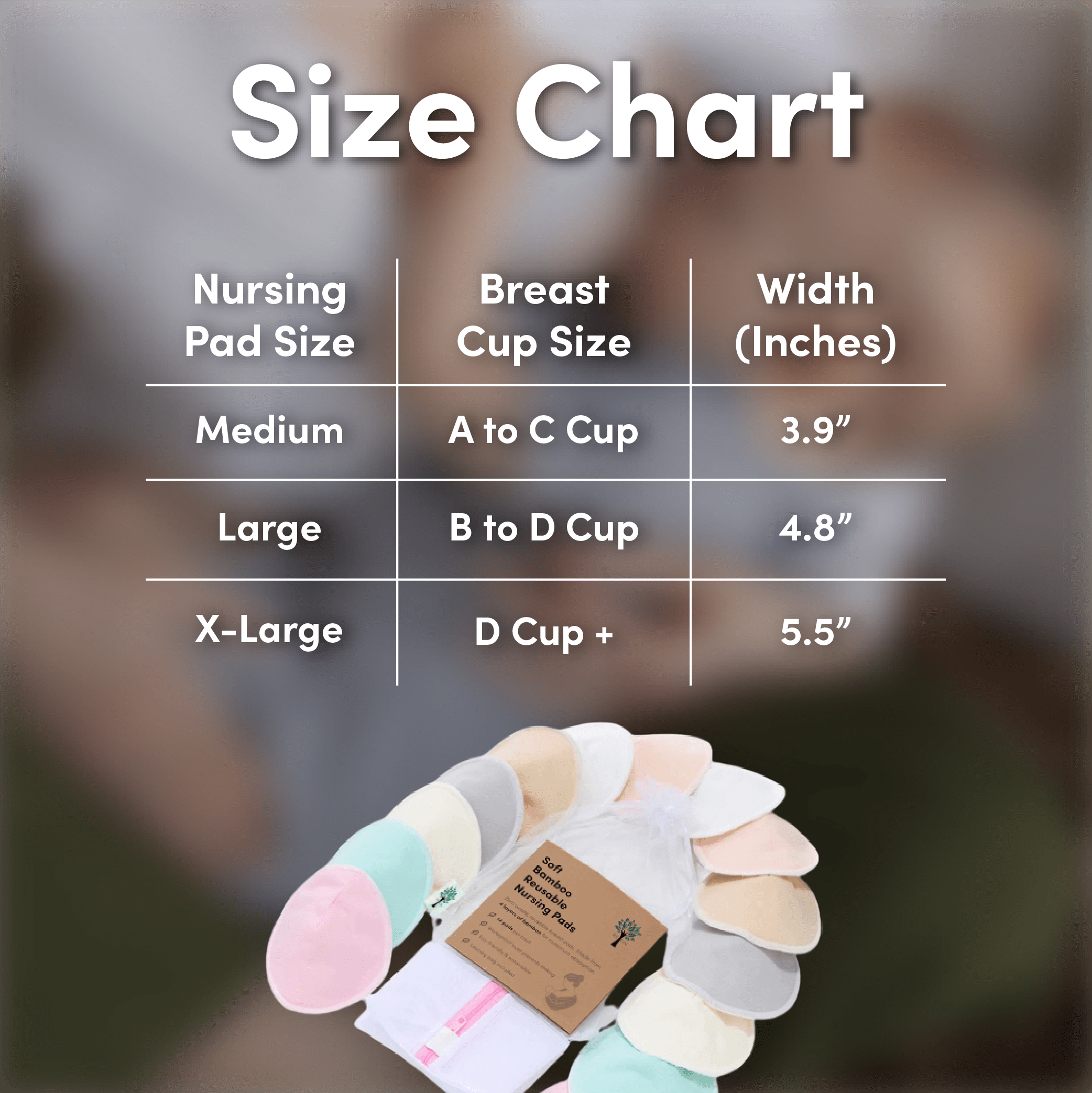 14x Reusable High - Absorbency Bamboo Breast Pads For Nursing - Choice Of Colours - REGN