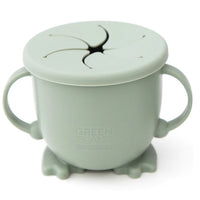 Baby weaning snack cup in green