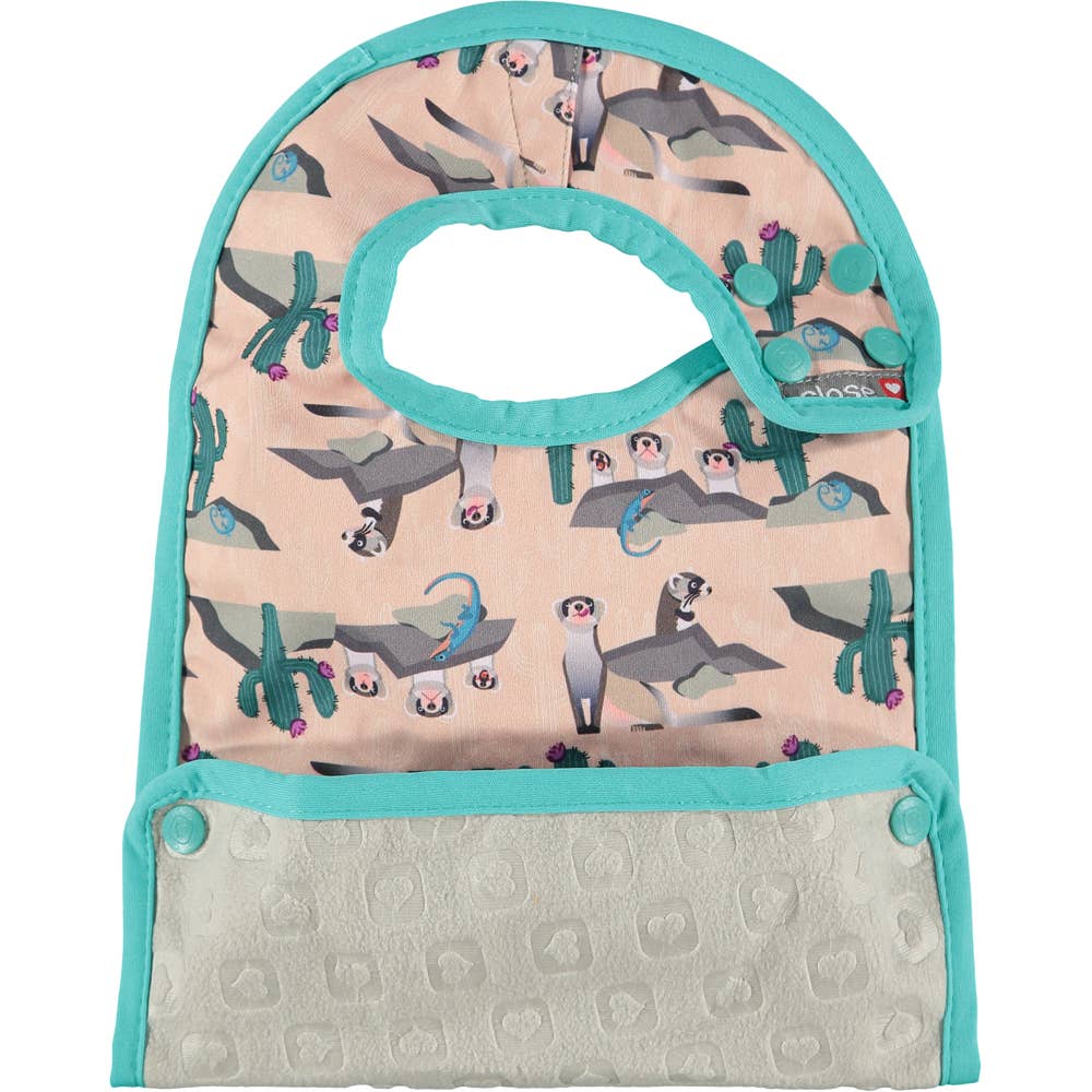 Double - Sided Weaning Bib With Crumb Catcher - Ferret - REGN