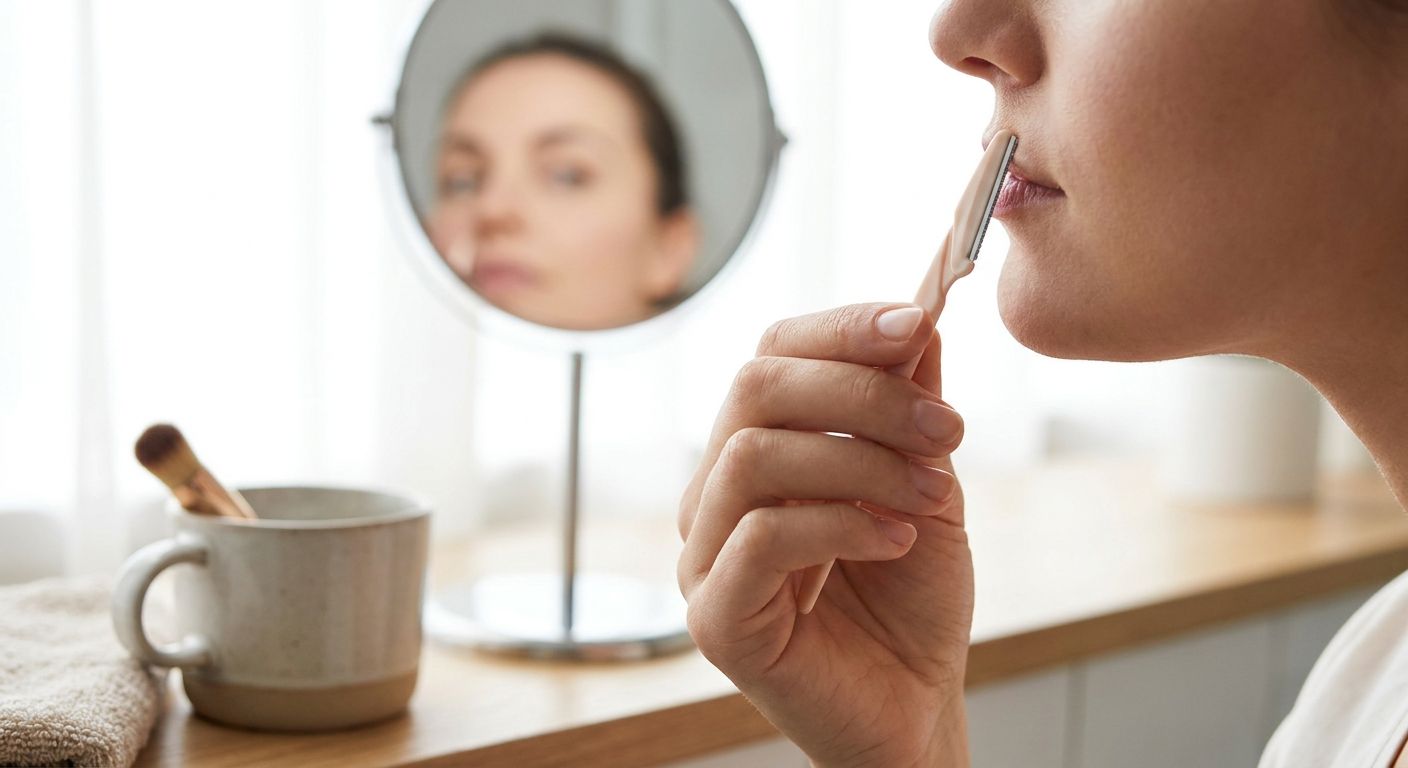 Eyebrow razor for upper lip hair removal