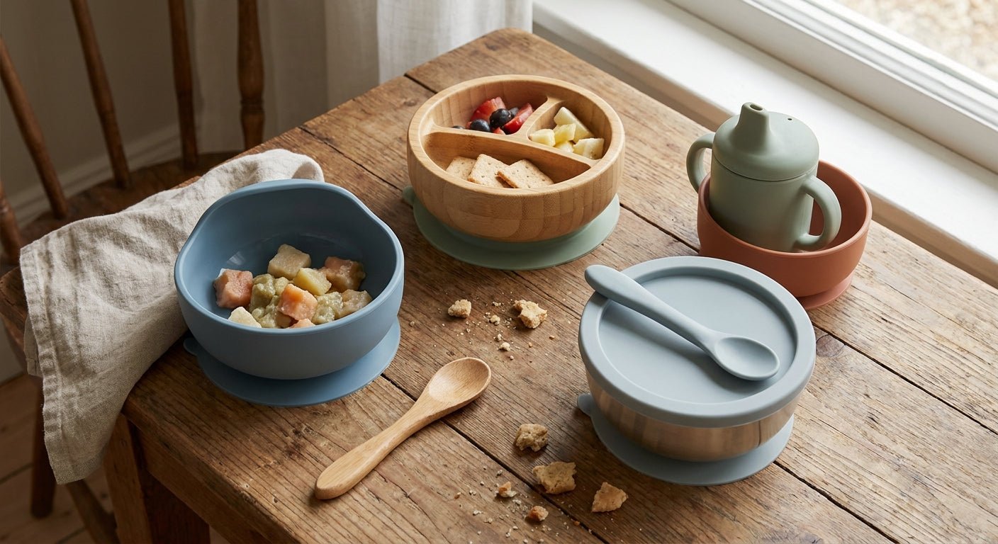 Baby weaning bowls for self-feeding toddlers