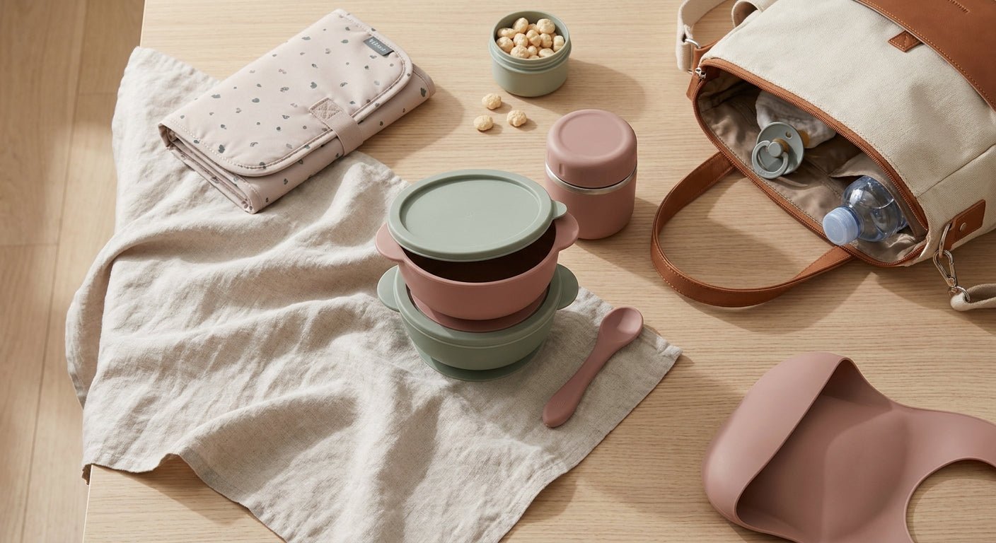 Baby weaning bowls for on-the-go feeding