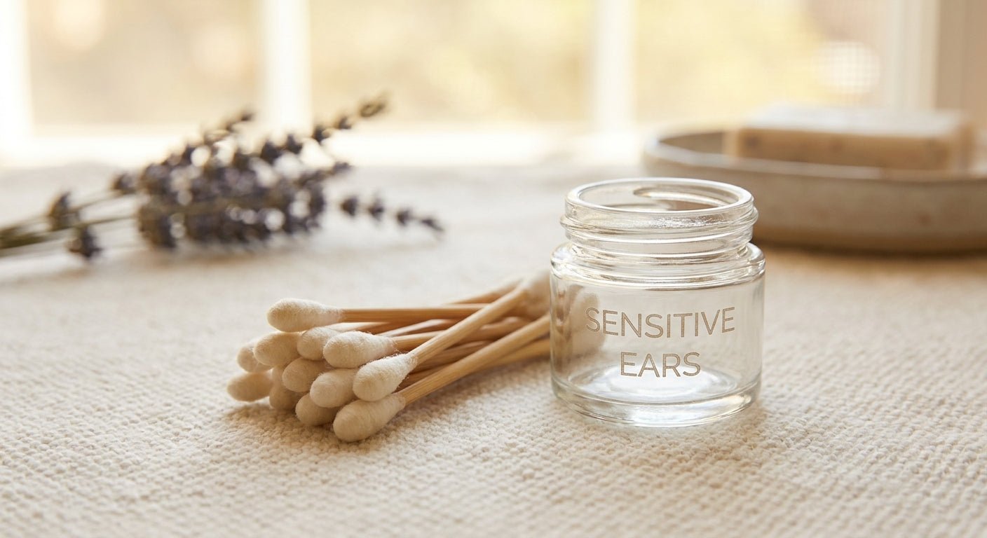 Bamboo cotton buds for sensitive ears