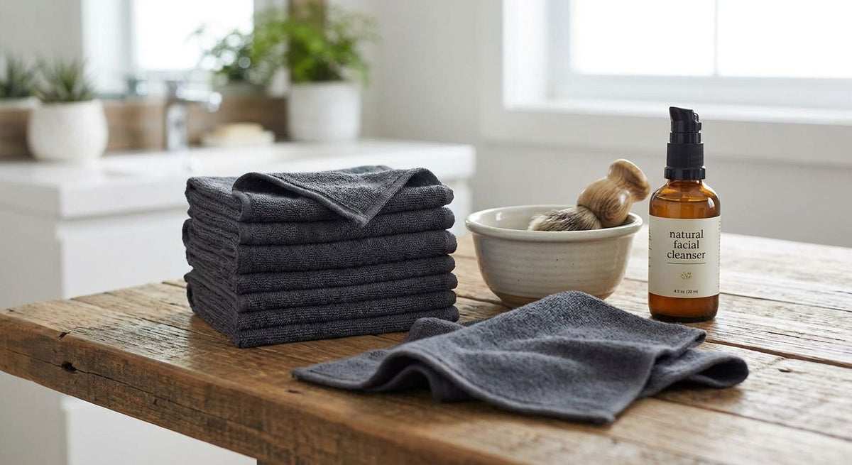 Bamboo face cloths for men's skincare and shaving