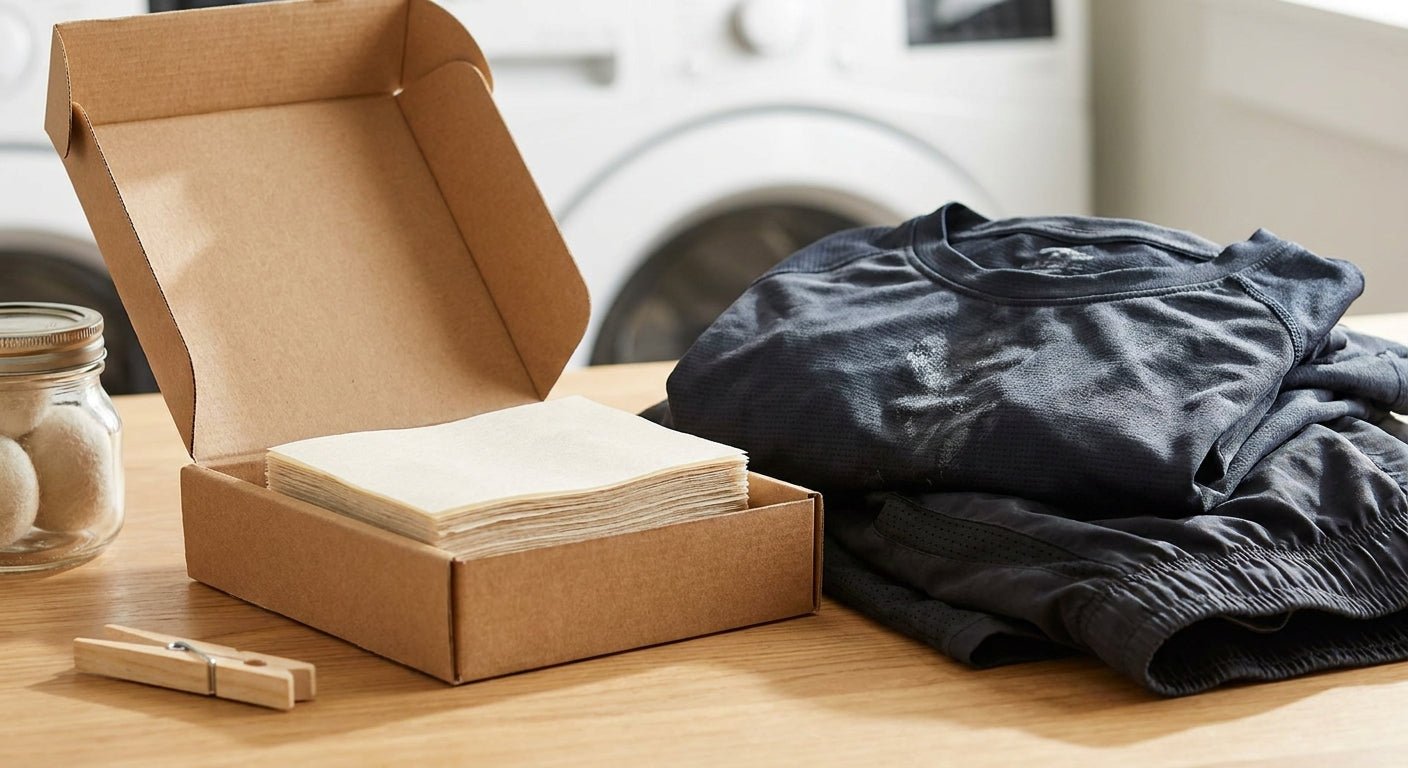Laundry detergent sheets for gym clothes
