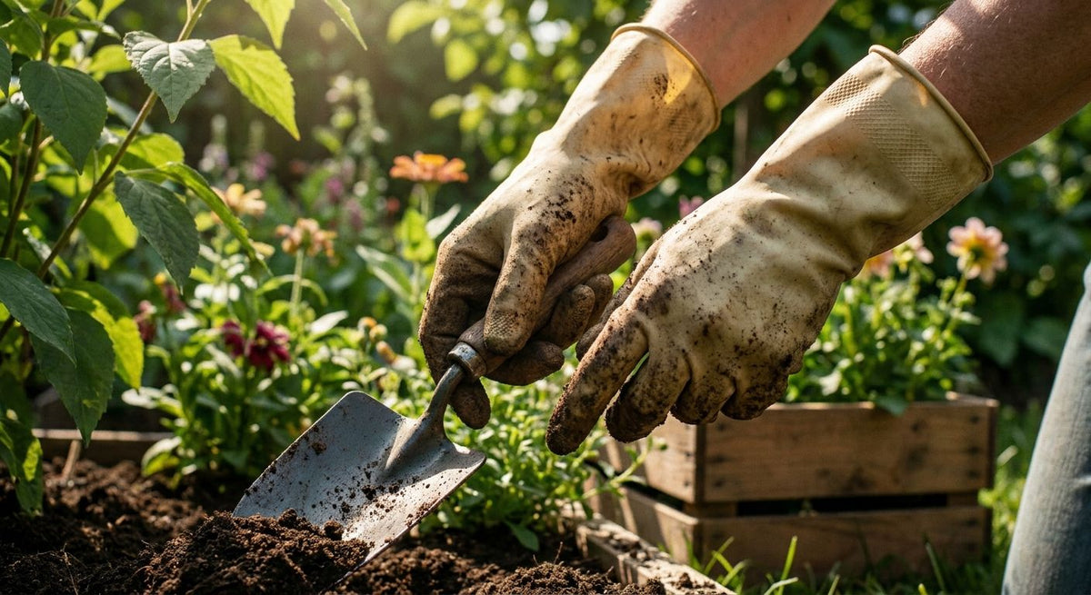 Natural latex rubber gloves for gardening