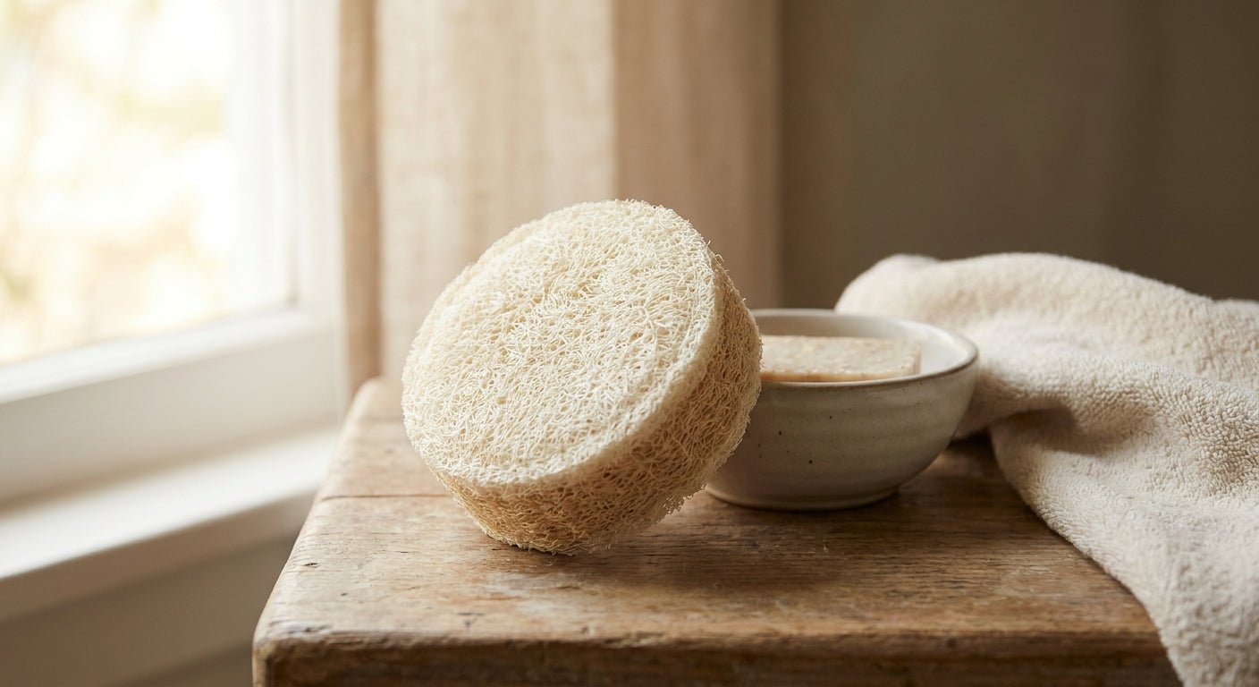 Body loofah for sensitive skin exfoliation